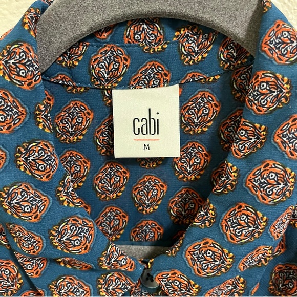 CAbi #3275 Kyoto Blossom Teal Orange Medallion Print Sleeveless Casual F… - Picture 4 of 8